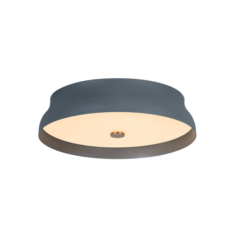 Troy Lighting Shore 1Lt 16" Flush Mount, Brass/White Glass/Slate - C7216-PBR-GSL