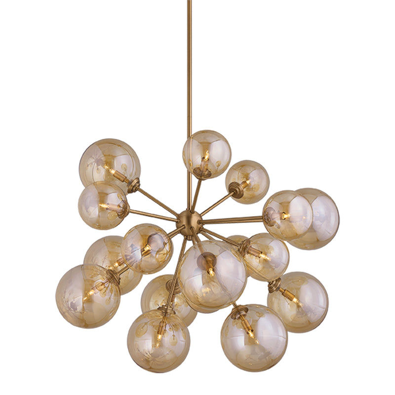 Troy Lighting Santee 18Lt Chandelier, Patina Brass/Champagne Plated