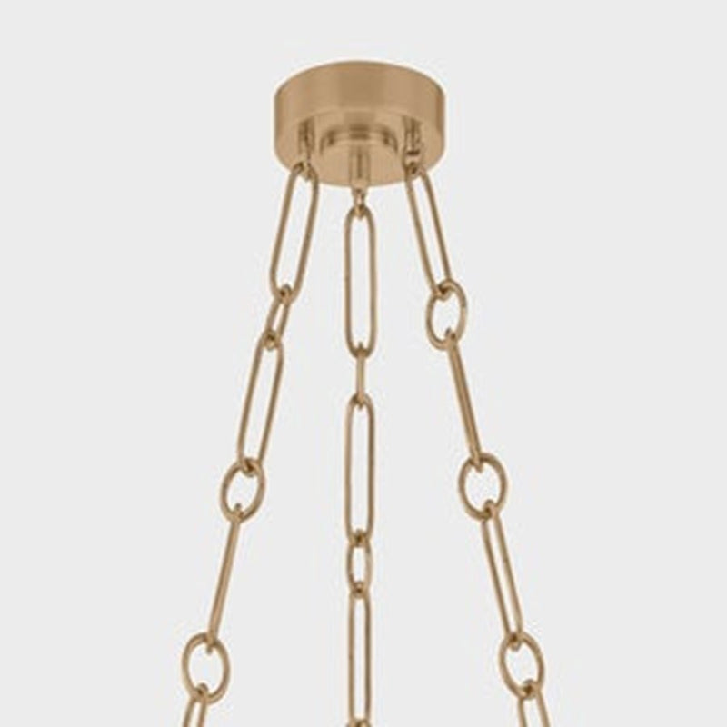 Troy Lighting Caelum 6Lt Chandelier, Patina Brass/Seeded Cloud