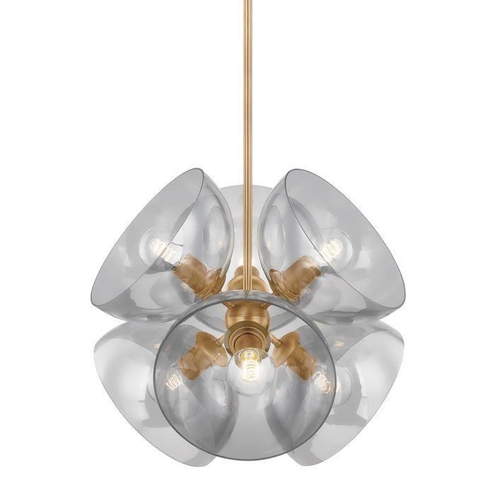 Troy Lighting Salix 6 Light Pendant, Patina Brass/Smoke - F1522-PBR