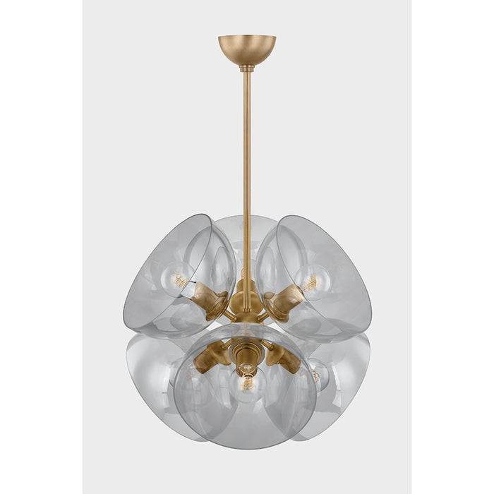 Troy Lighting Salix 6 Light Pendant, Patina Brass/Smoke