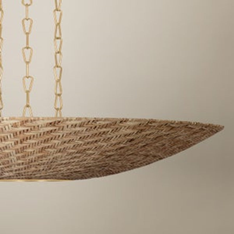 Troy Lighting Ollie 6Lt Chandelier, Gold Leaf/Light Natural Wicker