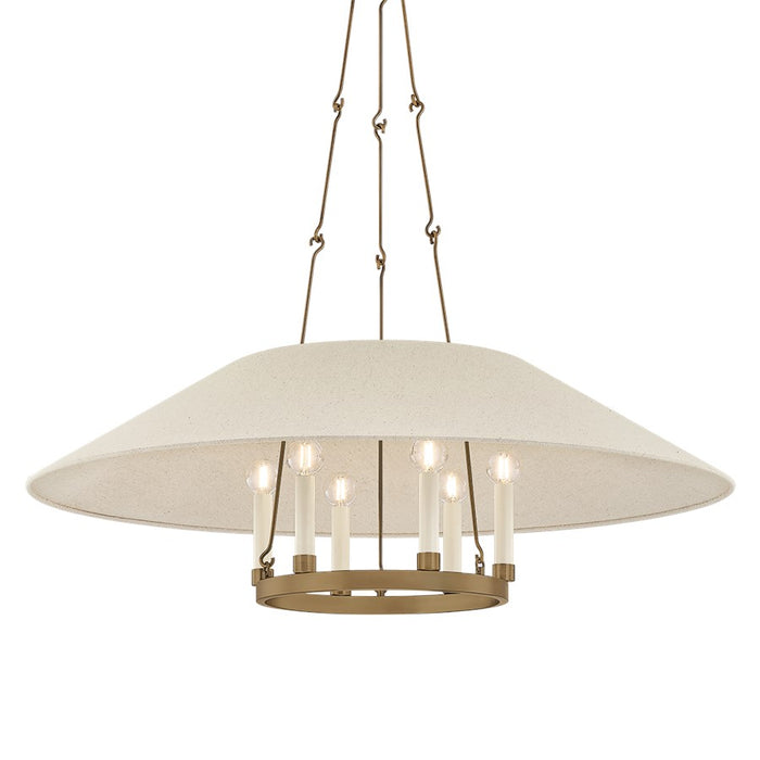 Troy Lighting Archive 6Lt Chandelier, Patina Brass/Natural Linen - F1638-PBR