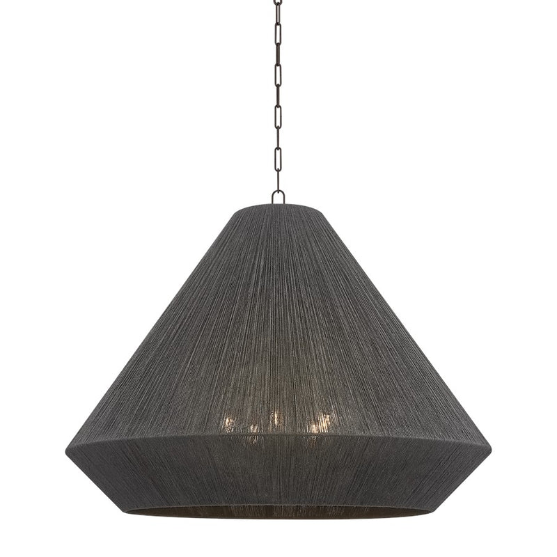 Troy Lighting Keats 5 Light Pendant, Bronze/Natural String - F1640-BRZ