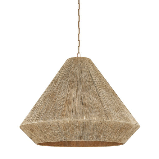 Troy Lighting Keats 5 Light Pendant, Patina Brass/Natural String - F1640-PBR