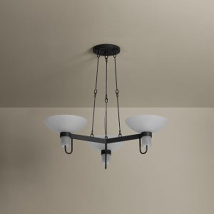 Troy Lighting Arturo 3Lt Chandelier, Textured Bronze/Etched Matte