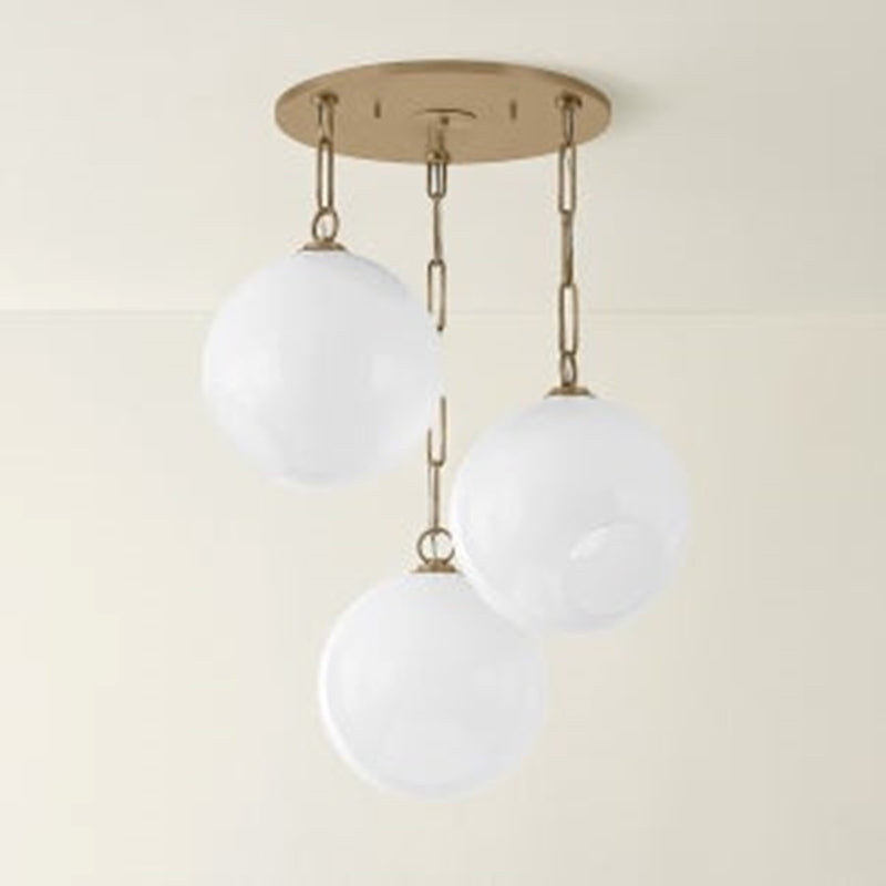 Troy Lighting Bramble 3Lt Chandelier, Patina Brass/Seeded Cloud