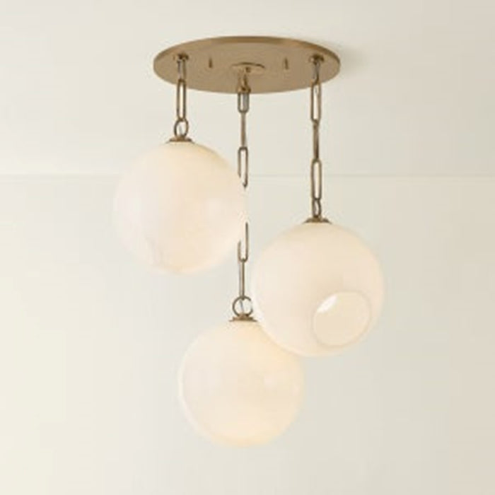 Troy Lighting Bramble 3Lt Chandelier, Patina Brass/Seeded Cloud