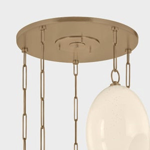 Troy Lighting Bramble 5Lt Chandelier, Patina Brass/Seeded Cloud