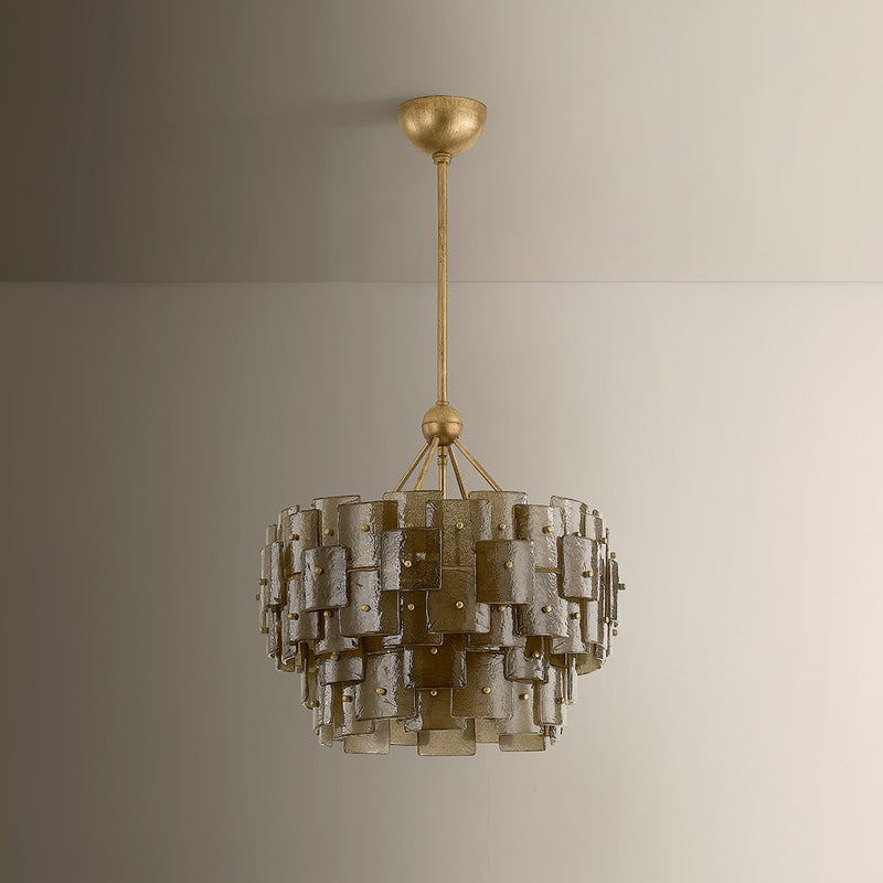 Troy Lighting Jacik 6Lt Chandelier, Patina Gold Leaf/BRONZE, CANDY