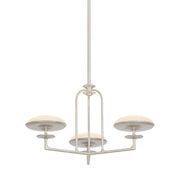 Troy Lighting Pacific 3Lt Chandelier, Warm Silver Leaf/Etched Matte - F2127-WSL