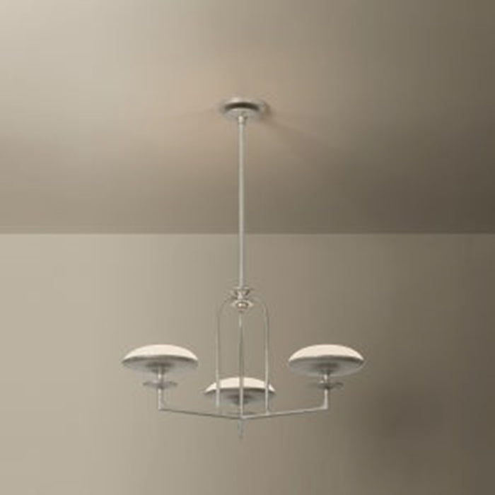 Troy Lighting Pacific 3Lt Chandelier, Warm Silver Leaf/Etched Matte
