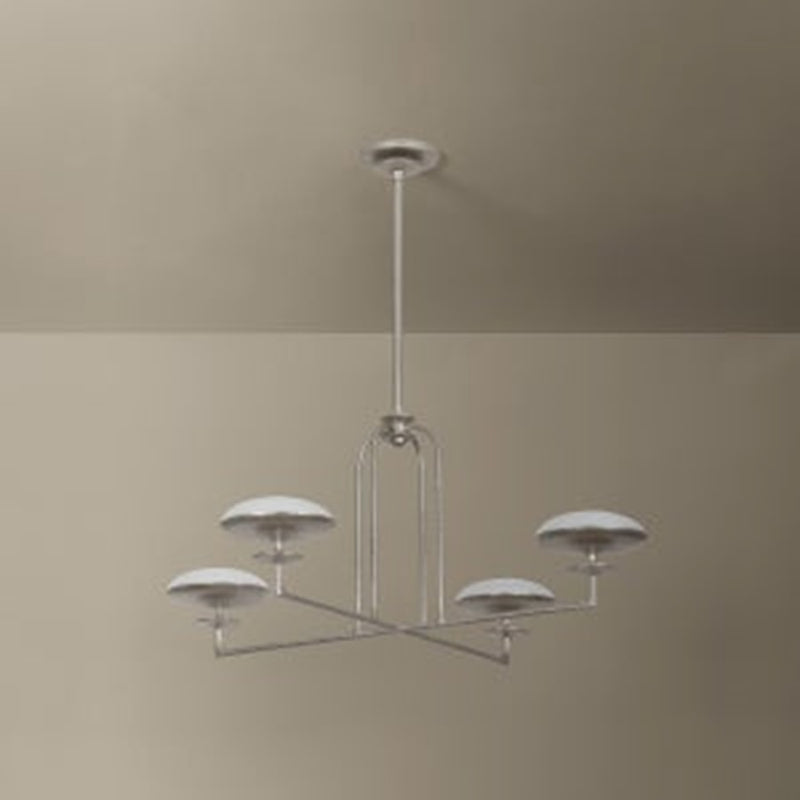Troy Lighting Pacific 4Lt Chandelier, Warm Silver Leaf/Etched Matte