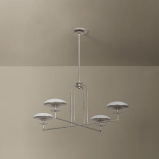 Troy Lighting Pacific 4Lt Chandelier, Warm Silver Leaf/Etched Matte