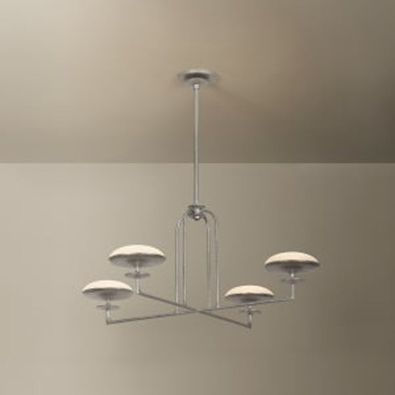Troy Lighting Pacific 4Lt Chandelier, Warm Silver Leaf/Etched Matte