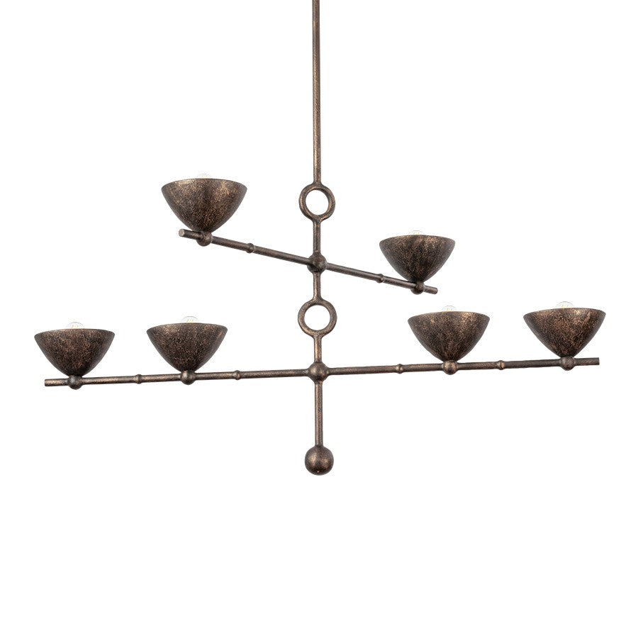 Troy Lighting Vishal 6 Light Chandelier, Black Patina Gold - F2339-BPG