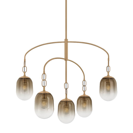 Troy Lighting Harvey 5Lt Chandelier, Patina Brass/Ombre Topaz - F2542-PBR