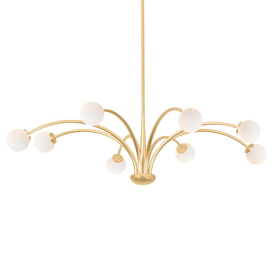 Troy Lighting Orinda 8 Light Chandelier, Gold Leaf/Seeded Opal - F2654-VGL