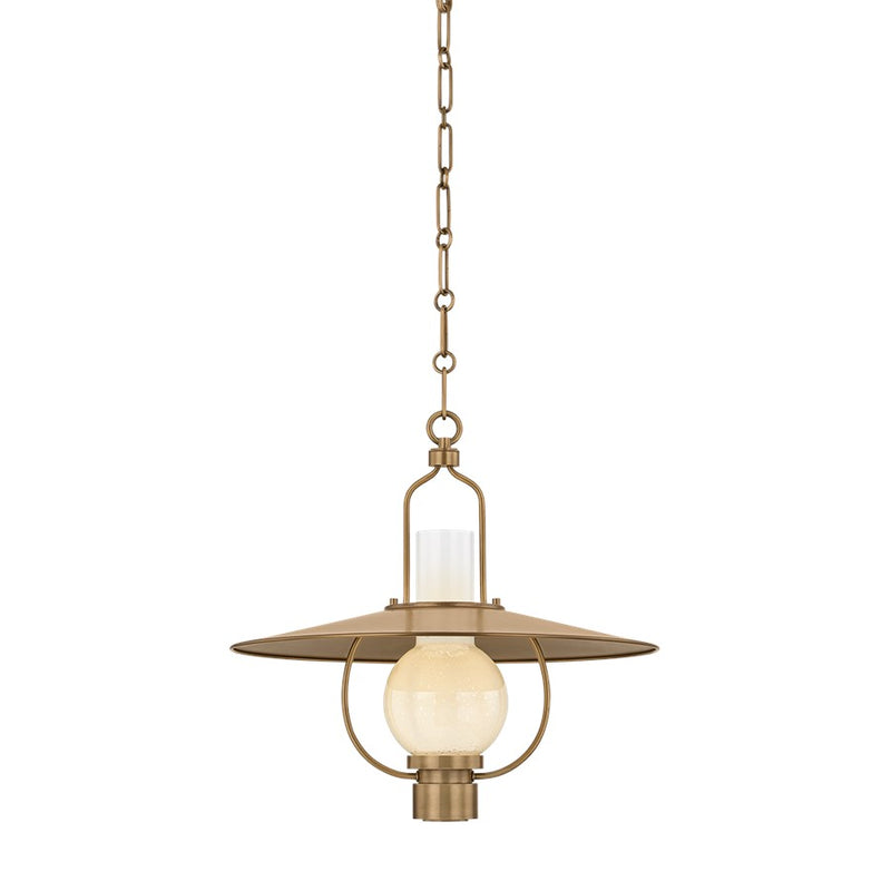 Troy Lighting Cahill 1 Light 20" Lantern, Patina Brass/Opal Seedy - F2720-PBR