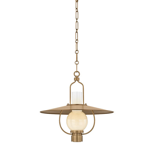 Troy Lighting Cahill 1 Light 20" Lantern, Patina Brass/Opal Seedy - F2720-PBR
