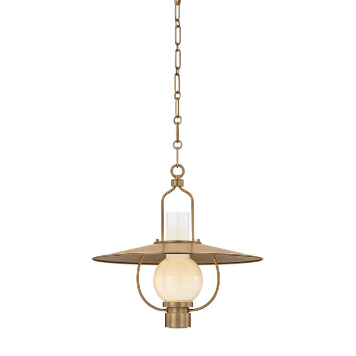 Troy Lighting Cahill 1 Light 20" Lantern, Patina Brass/Opal Seedy - F2720-PBR