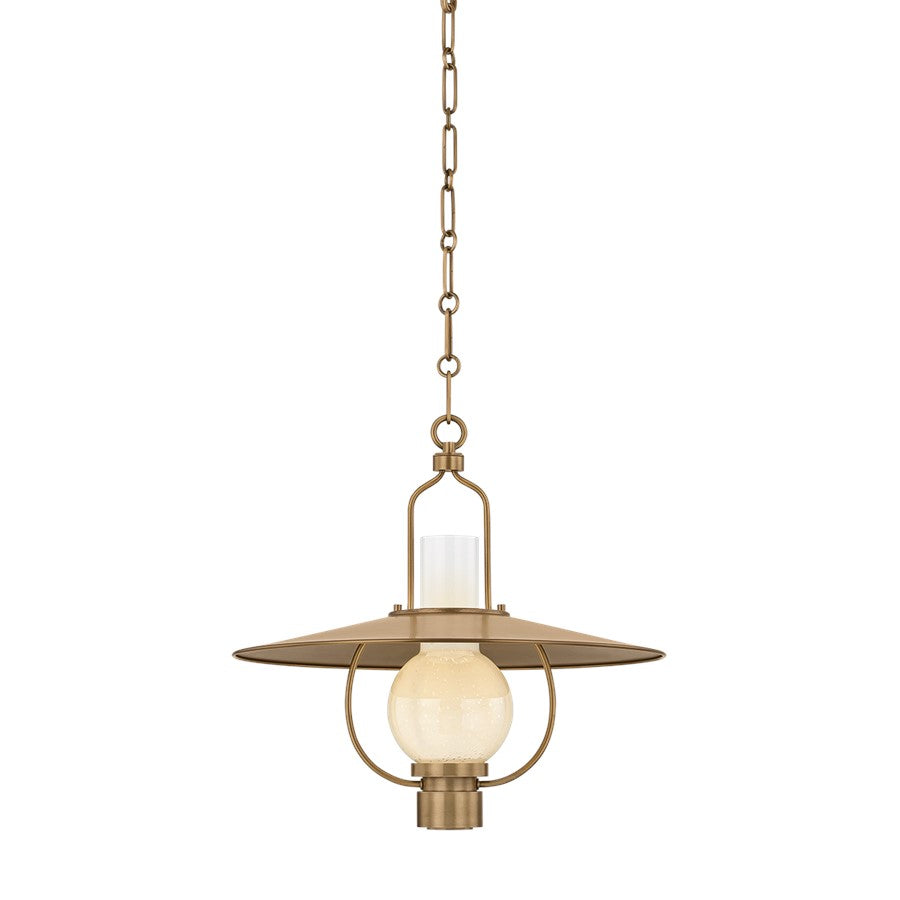 Troy Lighting Cahill 1 Light 20" Lantern, Patina Brass/Opal Seedy - F2720-PBR