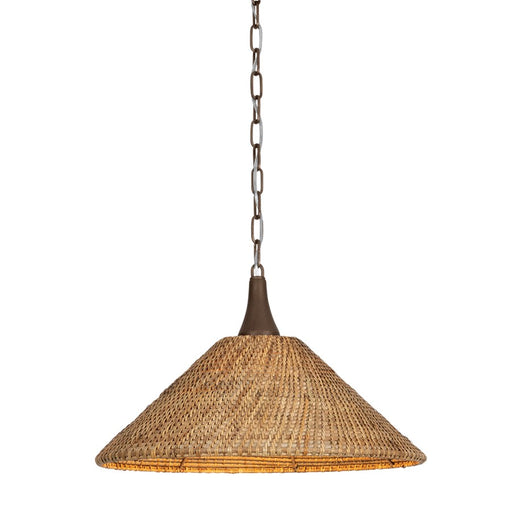 Troy Lighting Kenzo 1Lt 21" Pendant, Bronze Leaf/Natural Wicker - F2721-BRL