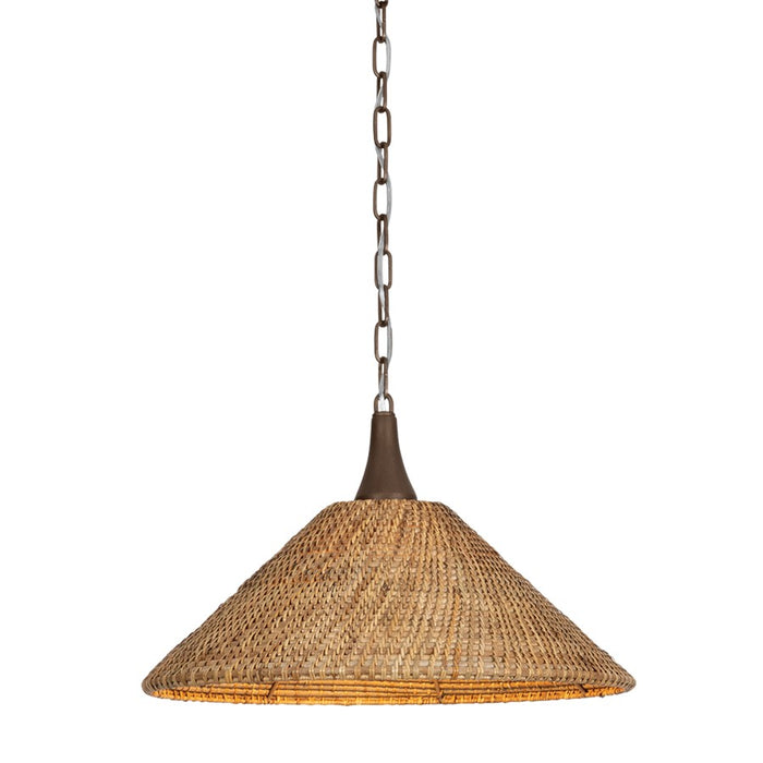 Troy Lighting Kenzo 1Lt 21" Pendant, Bronze Leaf/Natural Wicker - F2721-BRL
