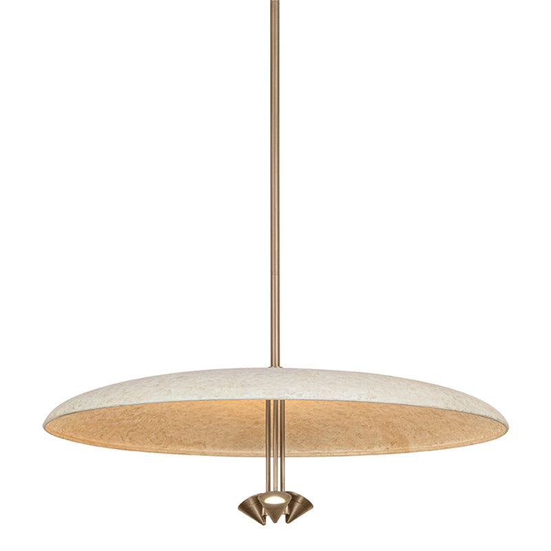 Troy Lighting Garth 3 Light 30"W Pendant, Patina Brass/Solite