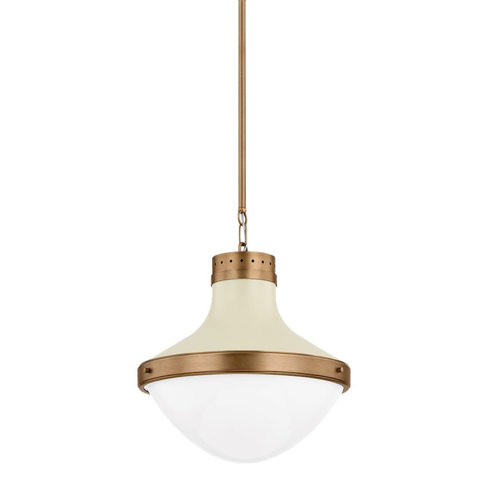 Troy Lighting Maxton 1 Light 18" Pendant, Brass/Sand/Opal Glossy - F3117-PBR-SSD