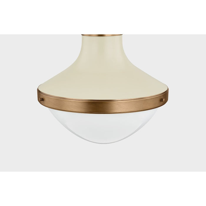 Troy Lighting Maxton 1 Light 18" Pendant, Brass/Sand/Opal Glossy