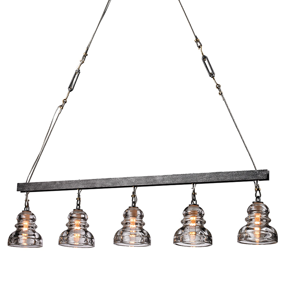 Troy Lighting Menlo Park 5 Light 5.75" Linear, Old Silver - F3138-OS