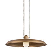 Troy Lighting Rainhill 1 Light Pendant, Patina Brass
