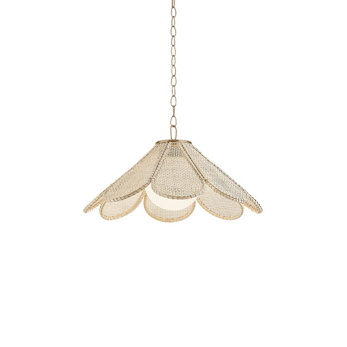 Troy Lighting Petal 1Lt 24" Pendant, Patina Brass/Opal Glossy - F3324-PBR