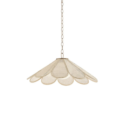 Troy Lighting Petal 1Lt 36" Pendant, Patina Brass/Opal Glossy - F3336-PBR