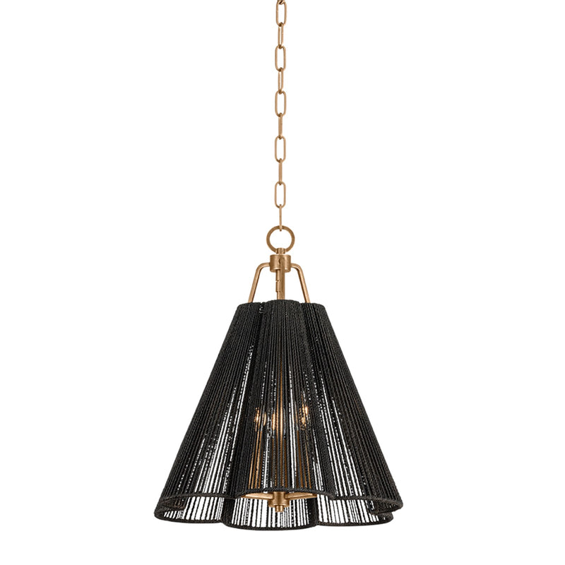 Troy Lighting Sonoma 3Lt Pendant, Gold Leaf/Espresso Abaca Rope