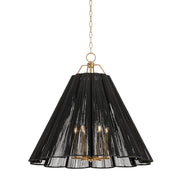 Troy Lighting Sonoma 6Lt Chandelier, Gold Leaf/Espresso Abaca Rope