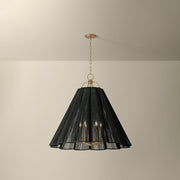 Troy Lighting Sonoma 6Lt Chandelier, Gold Leaf/Espresso Abaca Rope