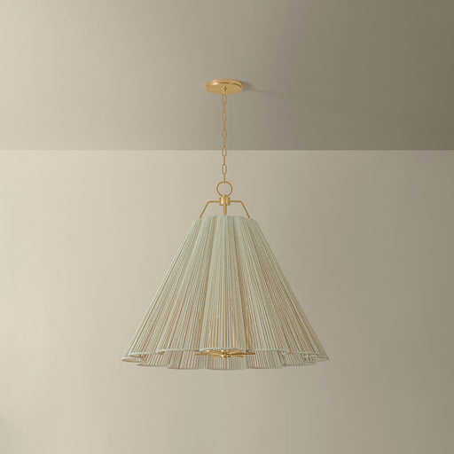 Troy Lighting Sonoma 6Lt Chandelier, Gold Leaf/Bleached Abaca Rope