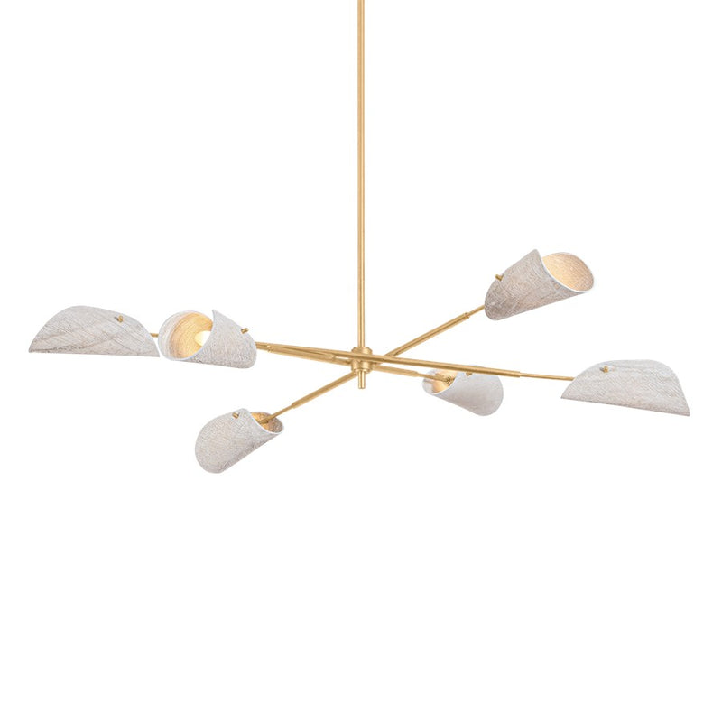 Troy Lighting Ken 6 Light Chandelier, Vintage Gold Leaf - F3460-VGL