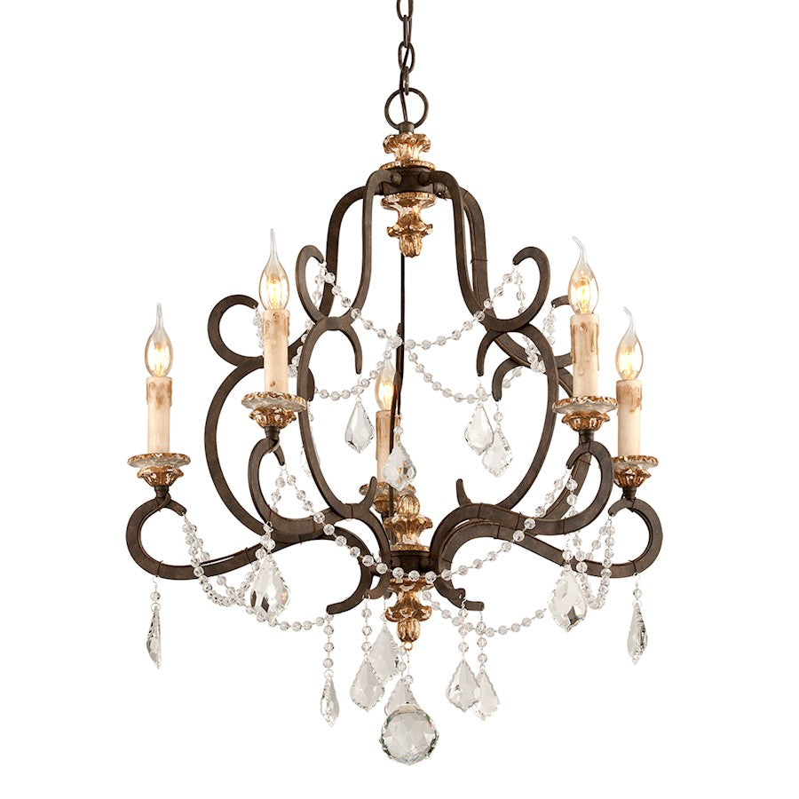 Troy Lighting Bordeaux 5 Light Chandelier, Parisian Bronze/Gold - F3515-PZ-DG