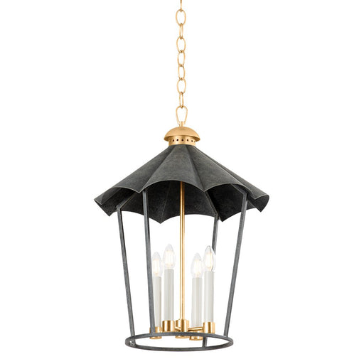 Troy Lighting Wildomar 4 Light Lantern, Gold Leaf/French Iron/ - F3718-VGL-FRN