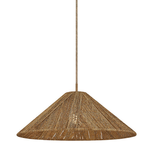 Troy Lighting Ahrens 1Lt 24" Pendant, Patina Brass/Natural String - F3724-PBR