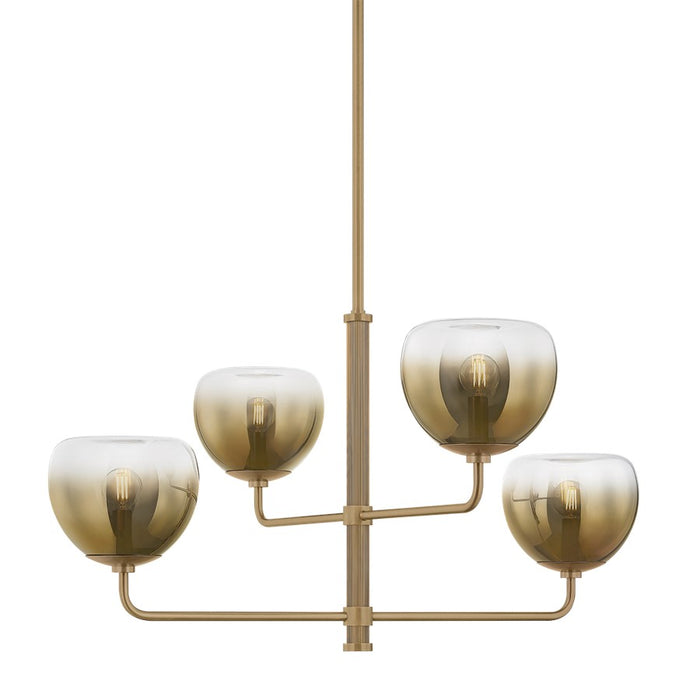 Troy Lighting August 4Lt Chandelier, Patina Brass/Ombre - F3734-PBR