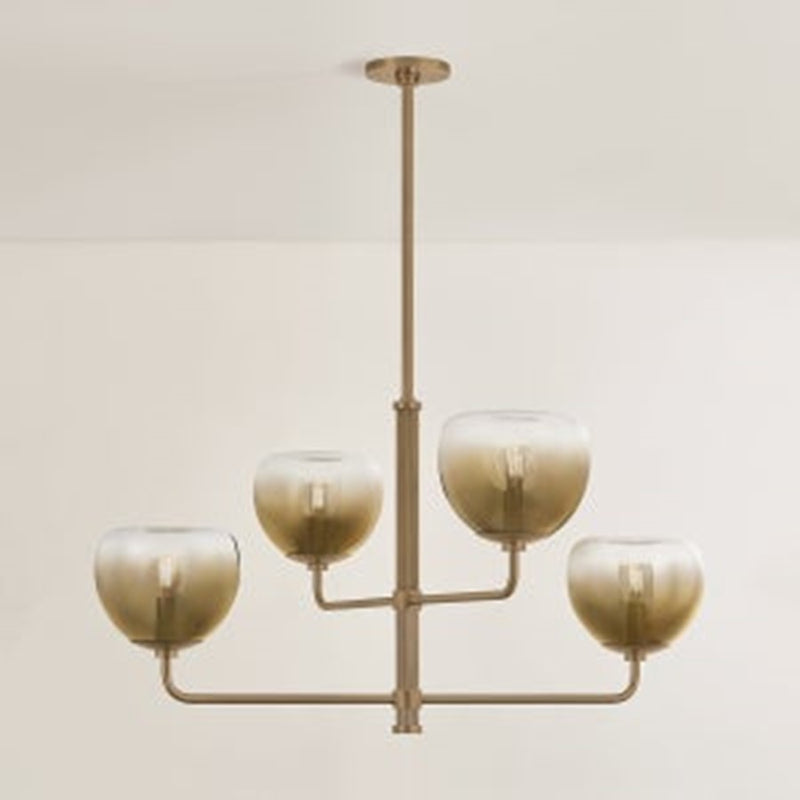 Troy Lighting August 4Lt Chandelier, Patina Brass/Ombre