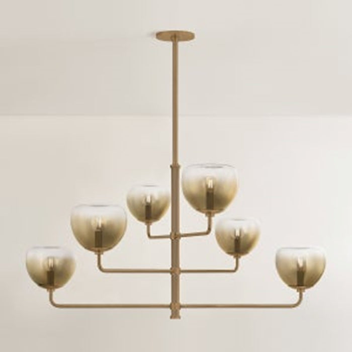 Troy Lighting August 6Lt Chandelier, Patina Brass/Ombre