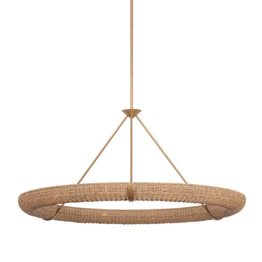 Troy Lighting Floyd 12 Light Chandelier, Patina Gold Leaf/Abaca - F3852-PGL