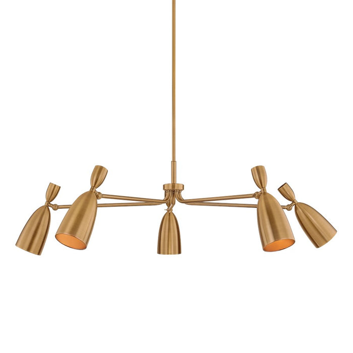 Troy Lighting Spade 5 Light Chandelier, Patina Brass/Patina Brass - F4050-PBR
