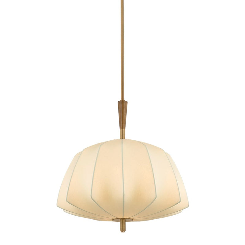 Troy Lighting Flinders 1Lt 20" Pendant, Patina Brass/Polymer Fabric - F4320-PBR