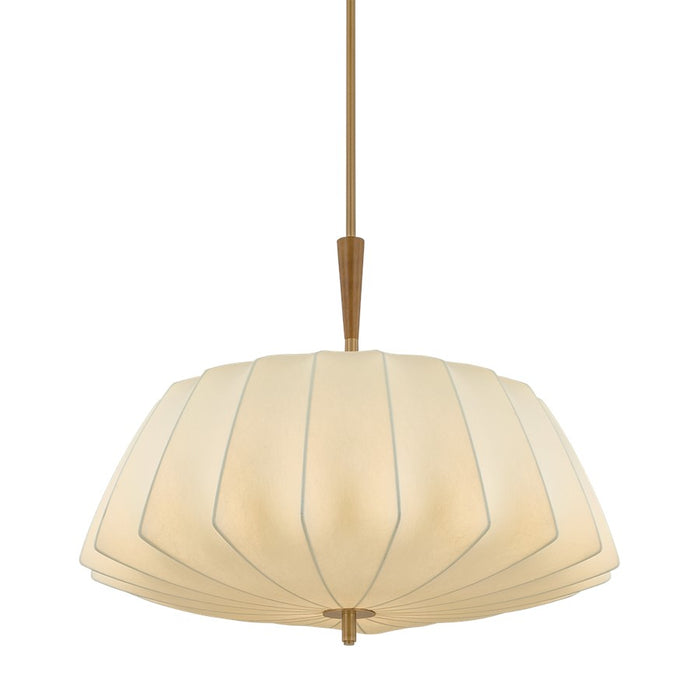 Troy Lighting Flinders 1Lt 32" Pendant, Patina Brass/Polymer Fabric - F4332-PBR